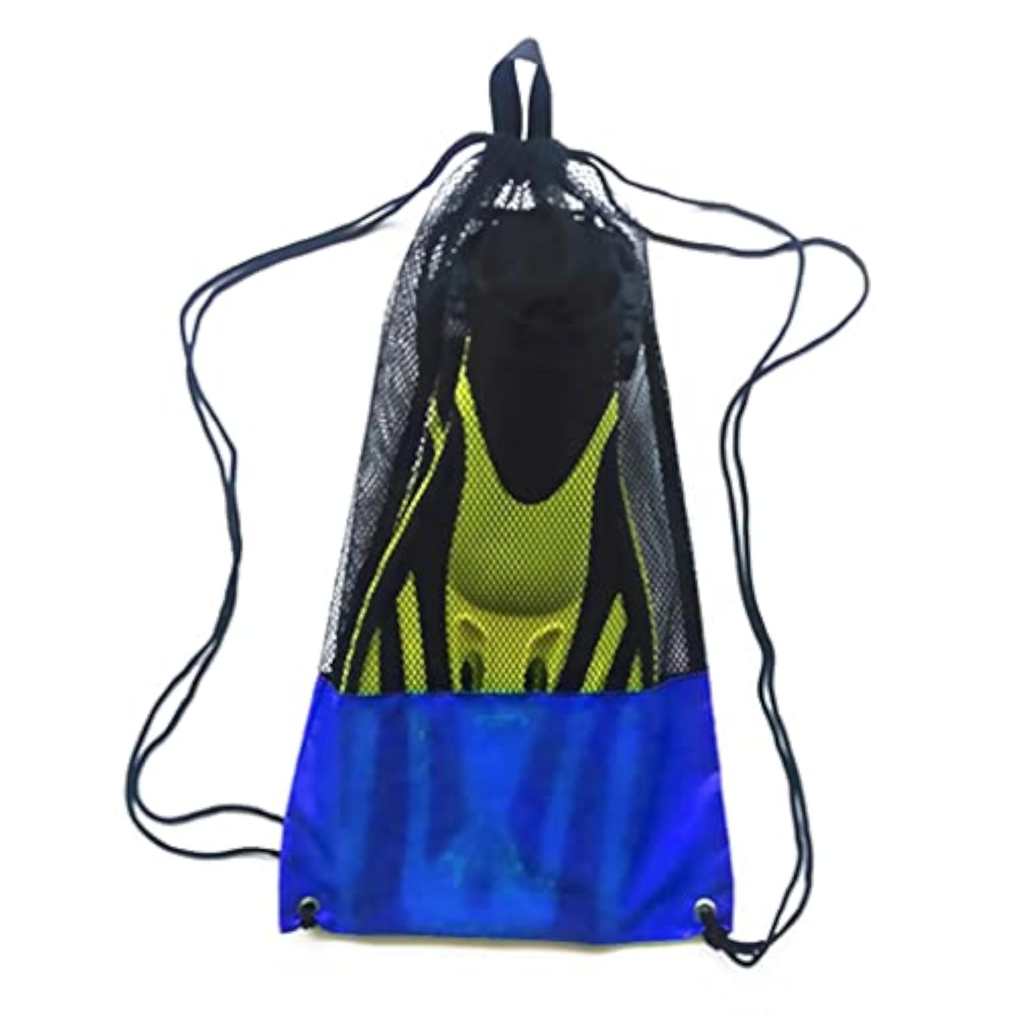 Mesh Drawstring Storage Bag for Scuba Gear, Blue